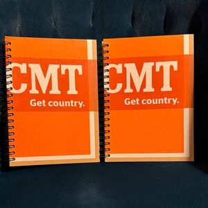 CMT Country Music Television set of two Orange Spiral Notebooks Journals